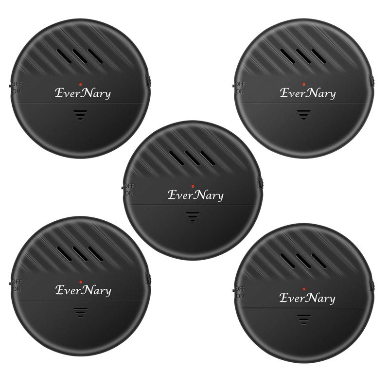 EverNary Window Vibration Alarm,5Pack-125dB Loud Ultra-Slim Anti-Theft Alarm for Door and Window Glass Break Sensor Alert with Adjustable Sensitivity (5, Black) - Image 1